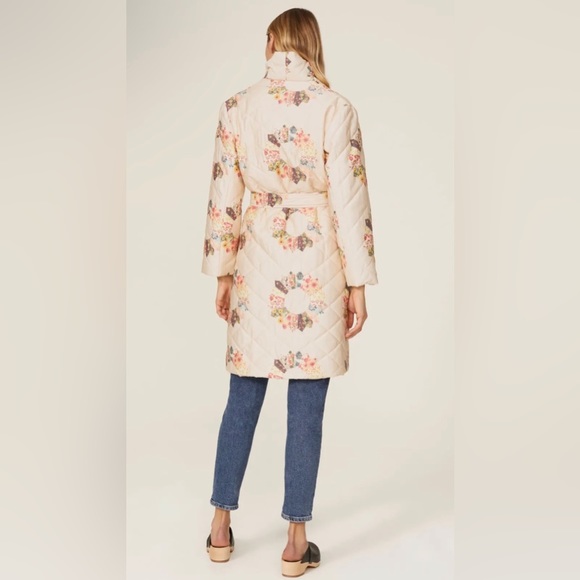 SAMANTHA SILPOS quilted sunburst robe coat lightweight jacket cream medium - Picture 4 of 16